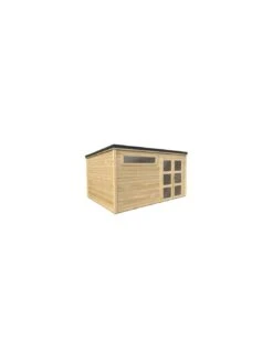 Abri De Jardin Shelty Modern 10.9 M² En Bois Massif 28 Mm