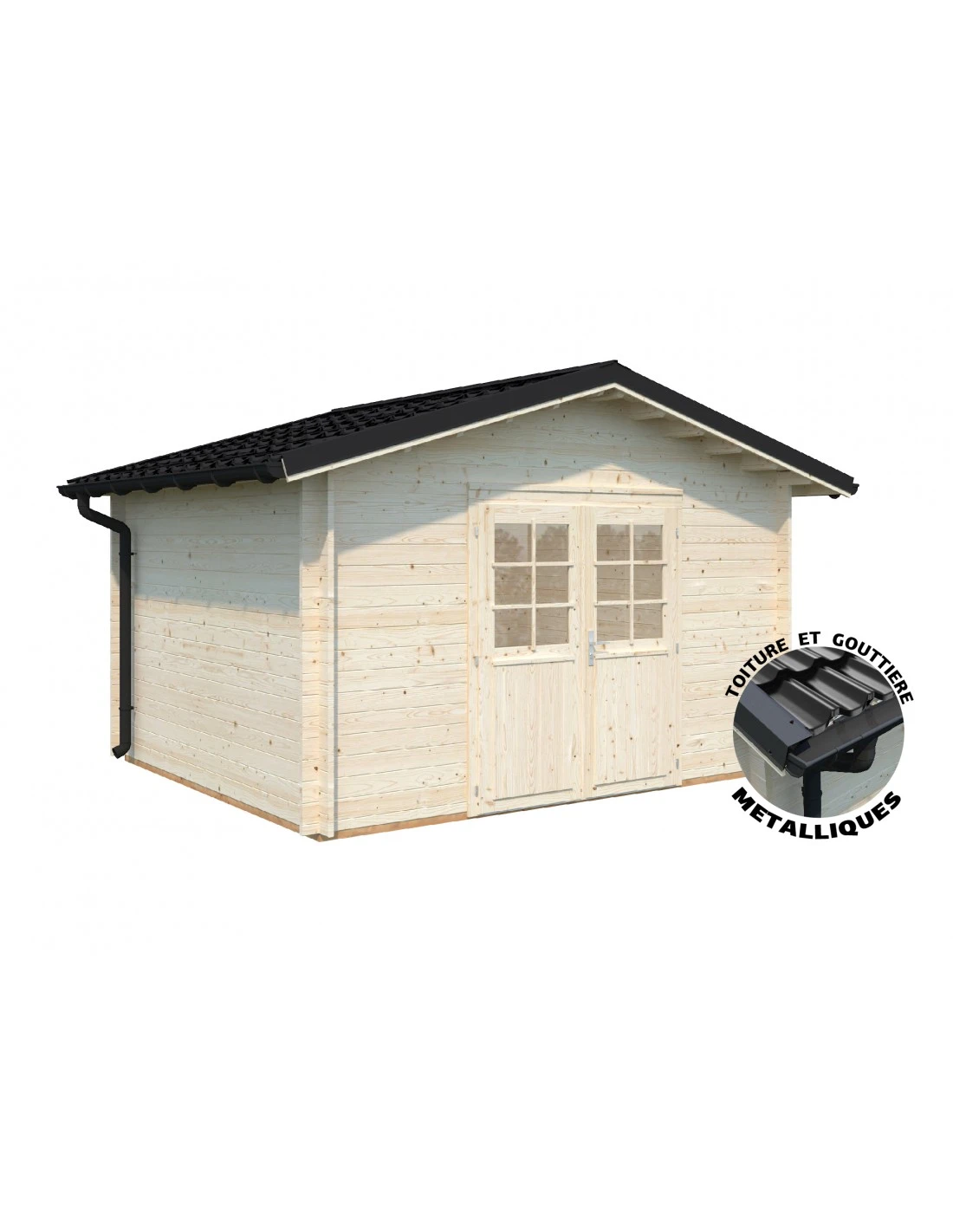 Abri De Jardin Tina 10.8 M² En Bois Massif 34 Mm – Image 2