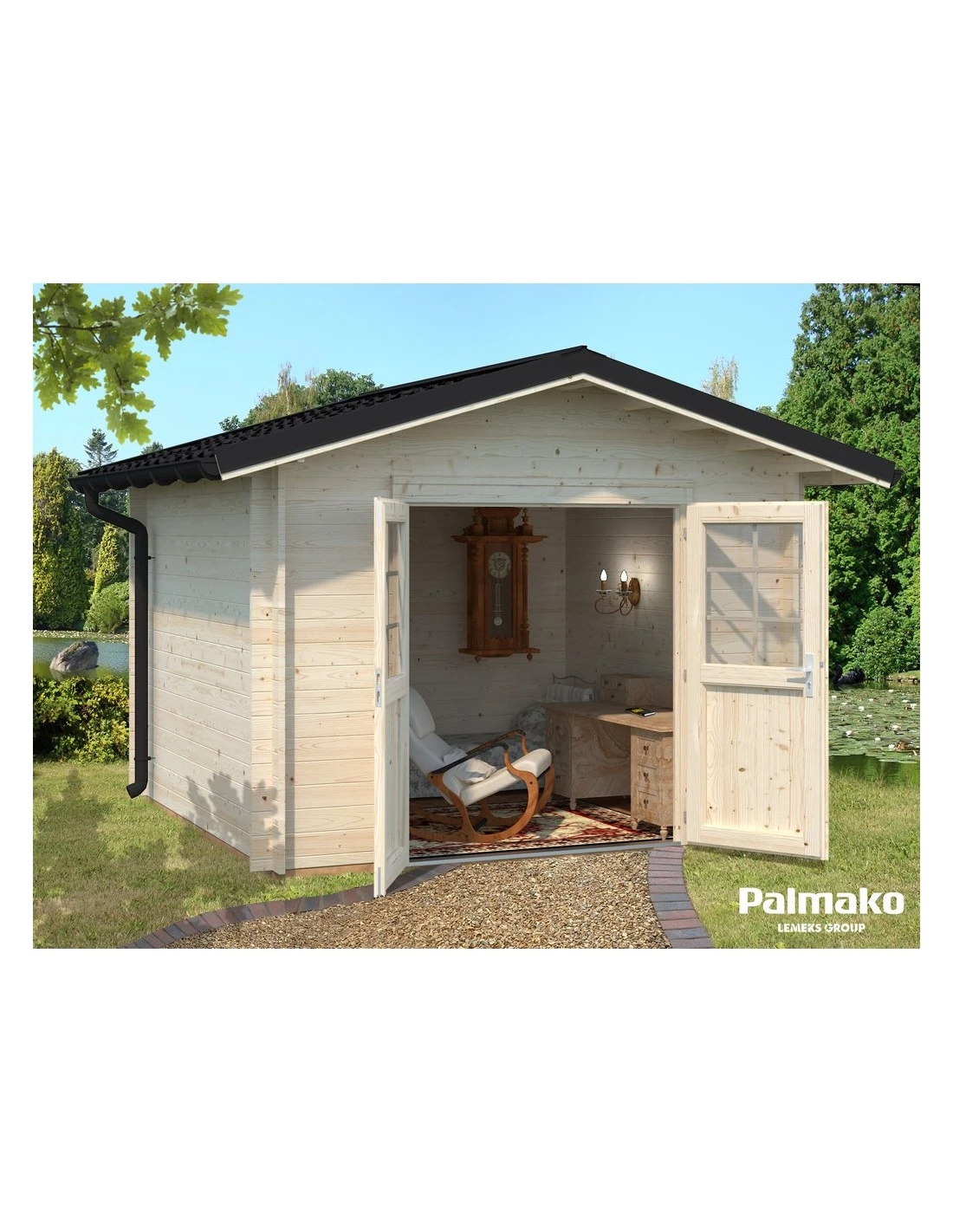 Abri De Jardin Tina 7.8 M² En Bois Massif 34 Mm – Image 2