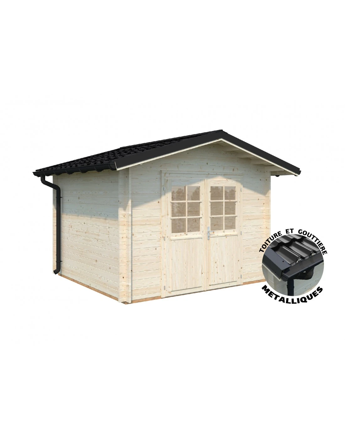 Abri De Jardin Tina 7.8 M² En Bois Massif 34 Mm – Image 4