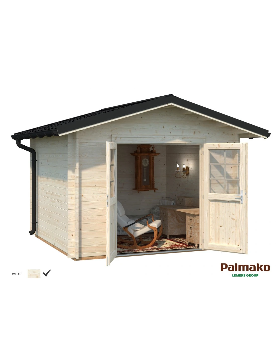 Abri De Jardin Tina 7.8 M² En Bois Massif 34 Mm