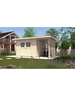Abri De Jardin WEKA 179A+appentis De 10.7 M² En Bois Massif 28 Mm