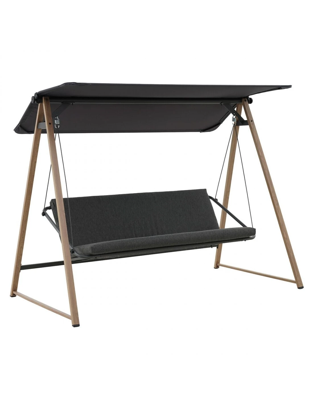 Balancelle De Jardin Soly 3 Places - Acier Effet Bois