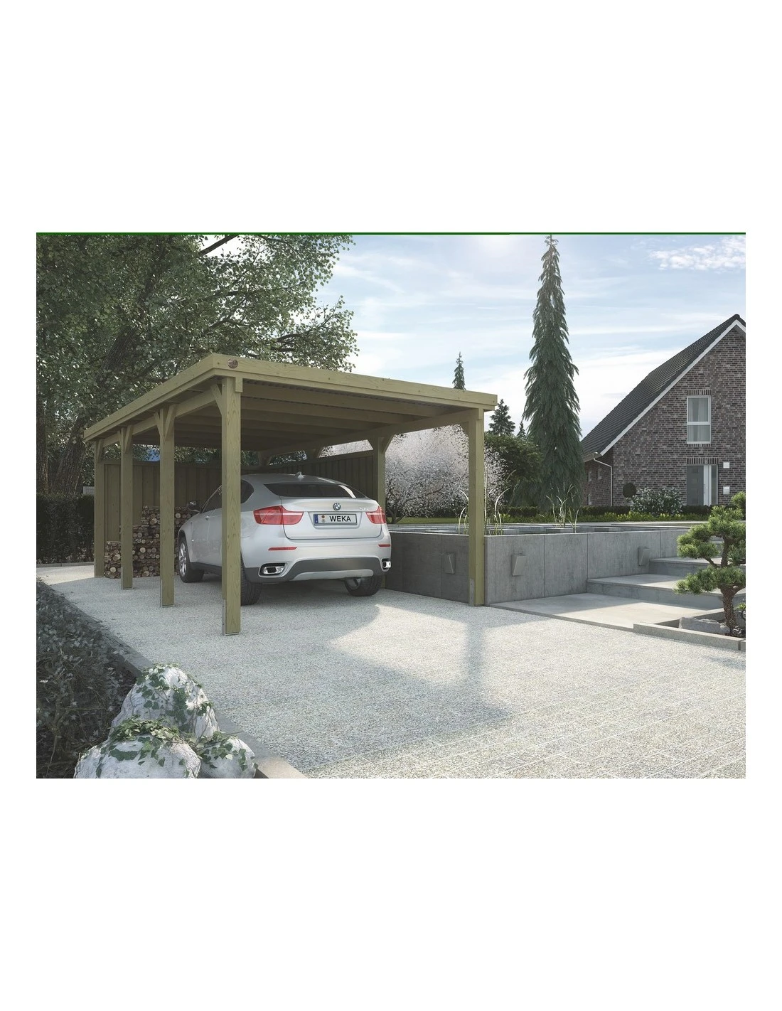 Carport WEKA 617 De 19 M² Traitée Autoclave