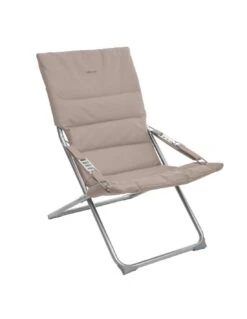 Fauteuil Relax De Jardin MILOS - Assise Matelassée - Taupe