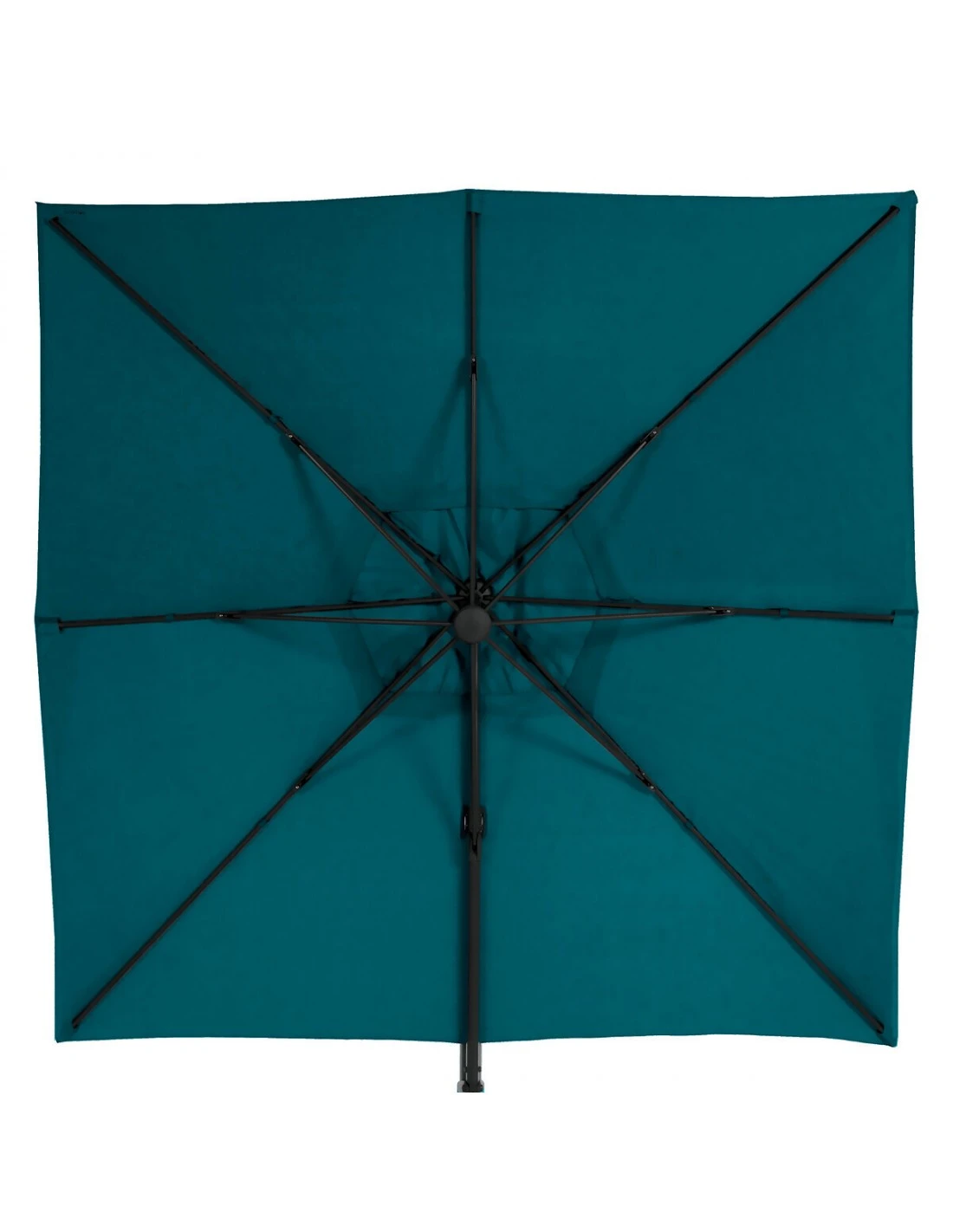 Parasol Déporté Carré Eléa 3 X 3 M - Toile Polyester 250g/m² - Bleu Canard – Image 3