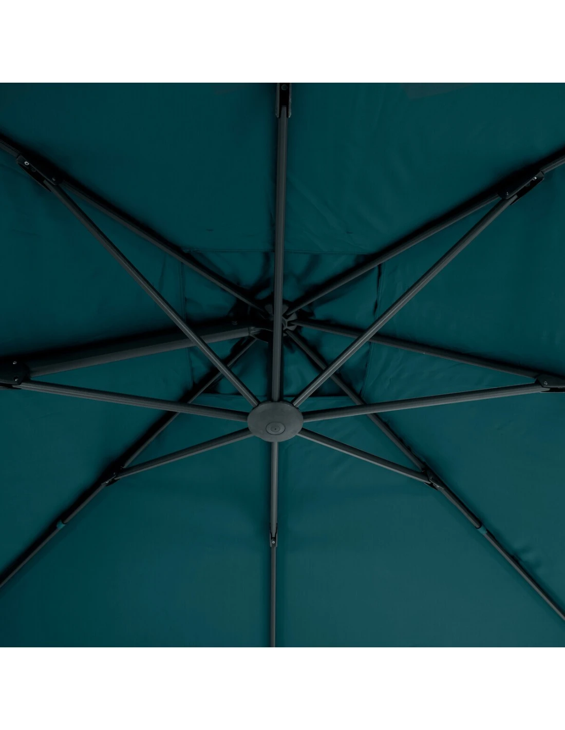 Parasol Déporté Carré Eléa 3 X 3 M - Toile Polyester 250g/m² - Bleu Canard – Image 4