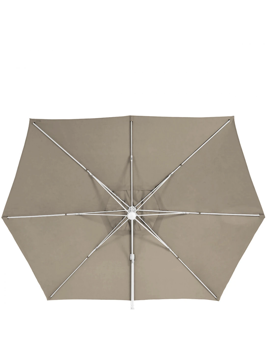 Parasol Déporté Eléa 4,2 X 3 M Hexagonal - Aluminium Et Toile Oléfine - Noisette – Image 2