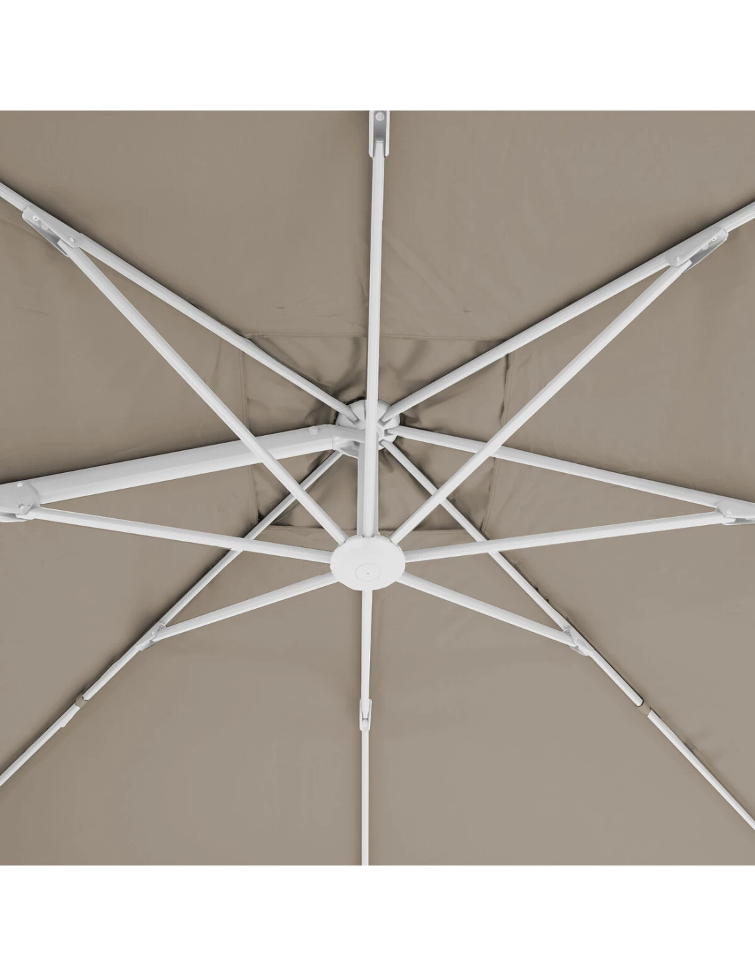 Parasol Déporté Eléa 4,2 X 3 M Hexagonal - Aluminium Et Toile Oléfine - Noisette – Image 3