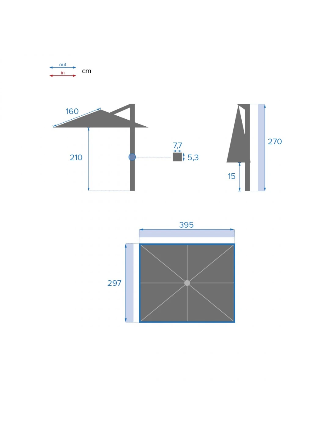 Parasol Déporté Équador 3x4 M - Bordeaux – Image 7