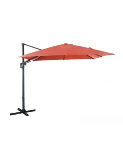 Parasol Déporté NH20 3x3 M En Aluminium Orientable, Inclinable Et Rotatif - Paprika