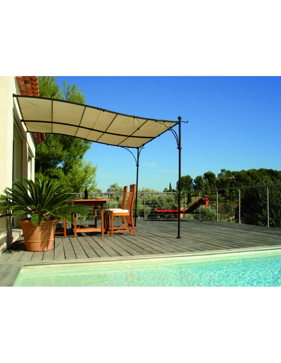 Pergola Structure Seule LUBERON Adossée 3 X 3 M