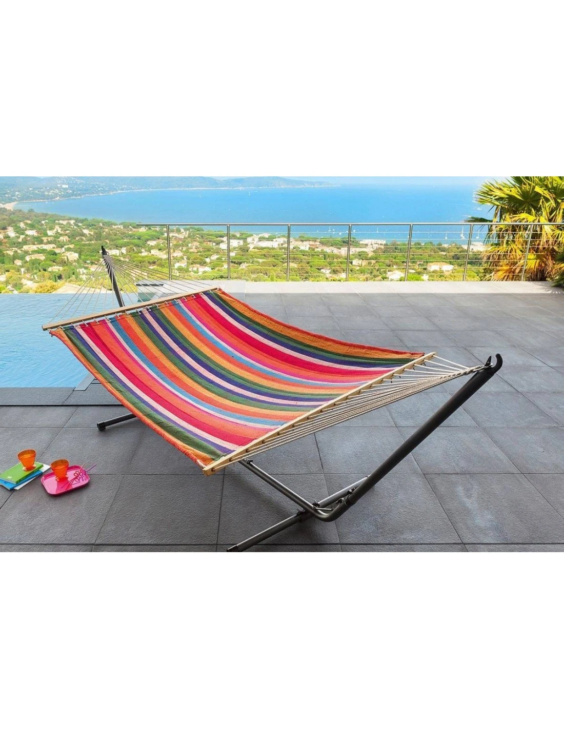 Pied Pour Hamac Réglable - L.311/395 X P.99 X H.112/145 Cm – Image 2