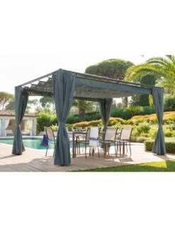 Tonnelle De Jardin Palmeira Ardoise 3 X 4 M - Toit Rétractable