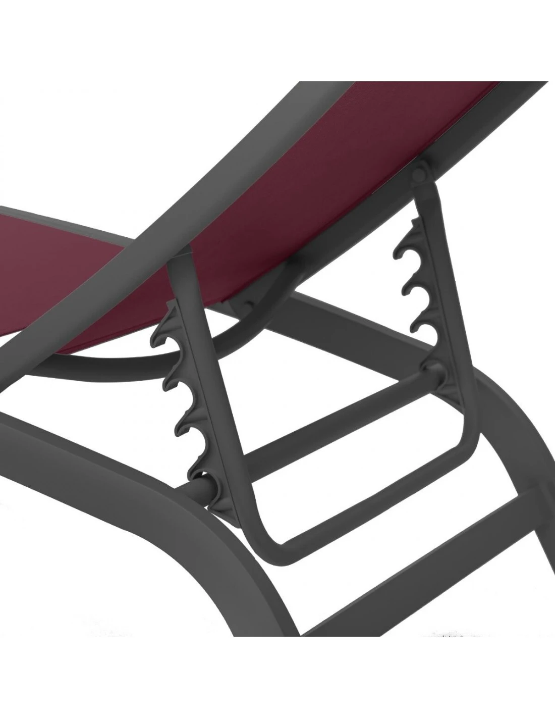 Transat Bonao 4 Positions - Aluminium Et Texaline - Graphite / Bordeaux – Image 5