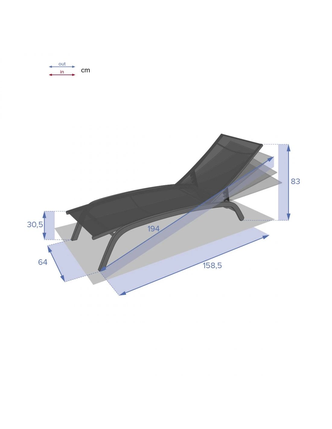 Transat Bonao 4 Positions - Aluminium Et Texaline - Graphite / Bordeaux – Image 7