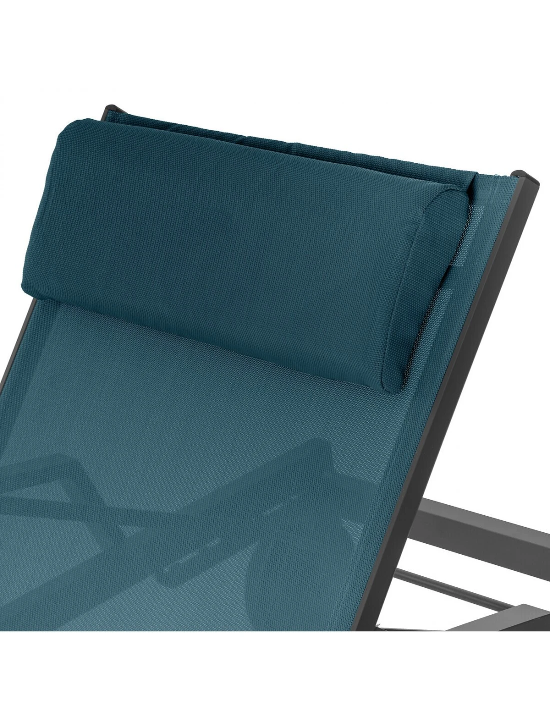 Transat De Jardin Ocala 4 Positions Aluminium Et Texaline - Graphite / Bleu Canard – Image 4