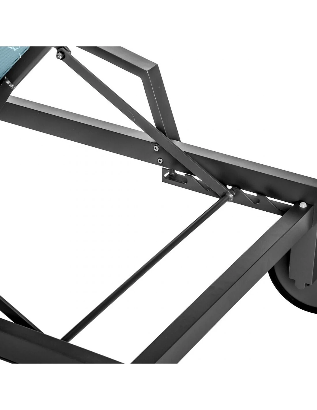 Transat De Jardin Ocala 4 Positions Aluminium Et Texaline - Graphite / Bleu Canard – Image 6